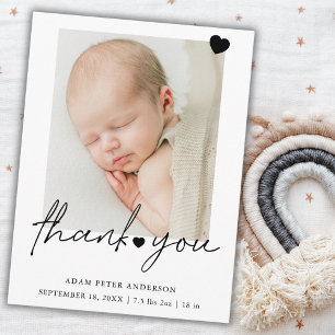 Photo Simple Thank You Birth Announcement Postcard