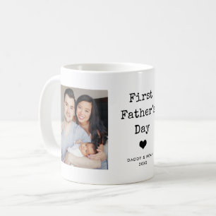 Photo Simple Typewriter Text   First Father's Day Coffee Mug