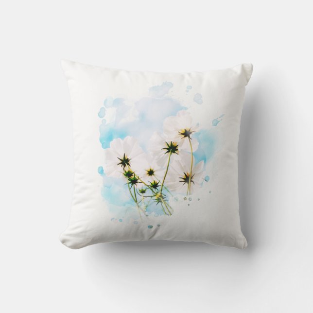 *~* Photo SKY Pink Flowers FLORAL AR15  Cushion (Front)