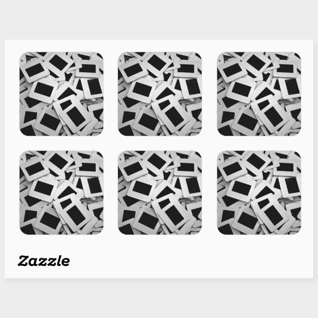 Photo slides square sticker (Sheet)