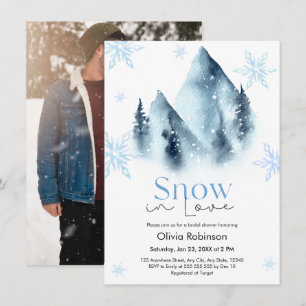 Photo Snow in Love Winter Snowflakes Bridal Shower Invitation