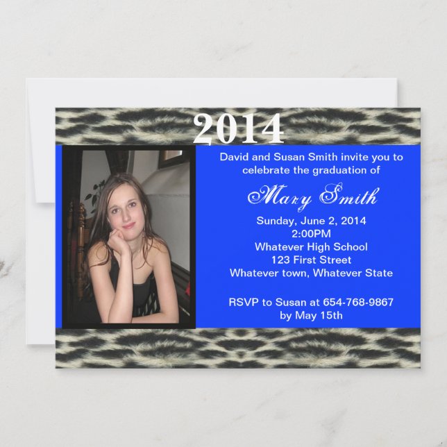 Photo Snow Leopard Graduation Invitation (Front)