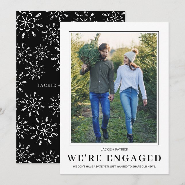 PHOTO Snowflake We're Engaged Engagement Announcement (Front/Back)
