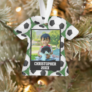Photo Soccer Ball Shirt Name/Team Kids Ornament