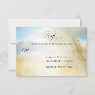 *~* Photo Soft Dune Beach Grass -  Wedding RSVP Card