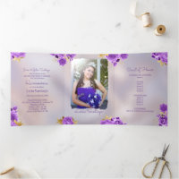 Photo Spanish Pearl and Purple Roses Quinceanera 