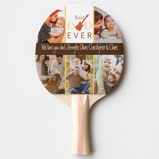 Photo Sports Modern Cool Best Dad Ever Fathers Day Ping Pong Paddle (Front)