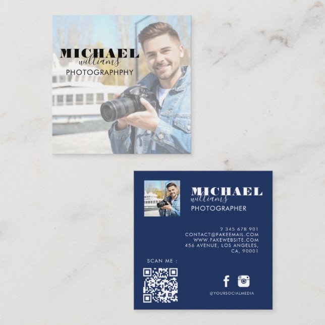 Photo Square Business Card (Front/Back)