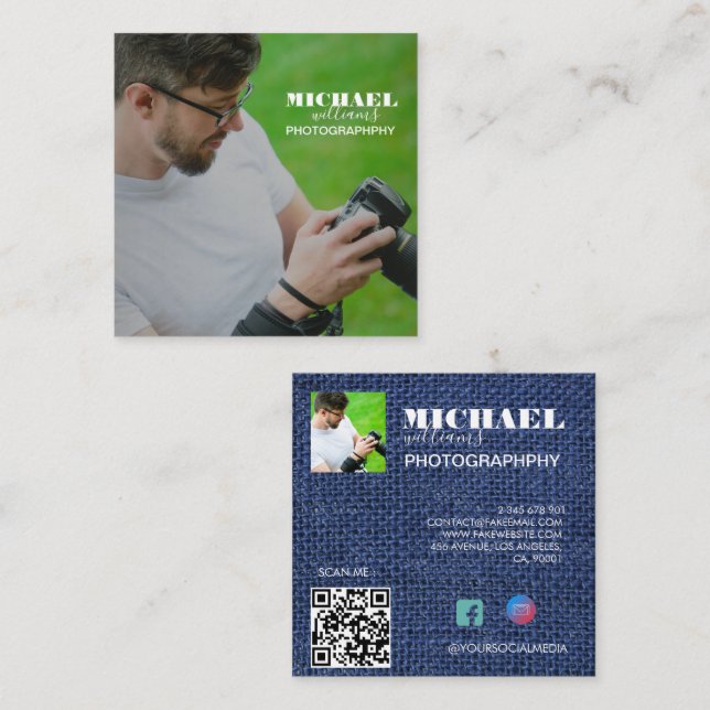 Photo Square Business Card (Front/Back)
