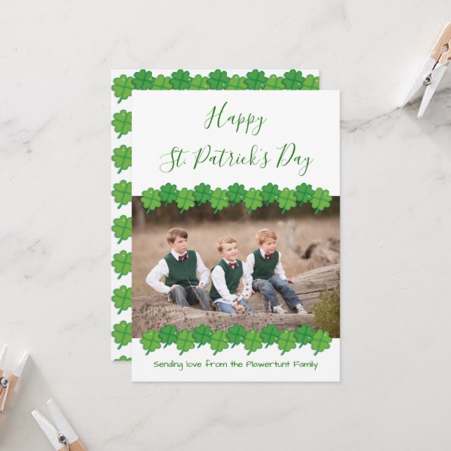 Photo St. Patrick’s Day Card (Front/Back In Situ)