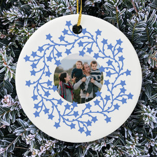 Photo Star Wreath Scandinavian Holiday Ceramic Tree Decoration