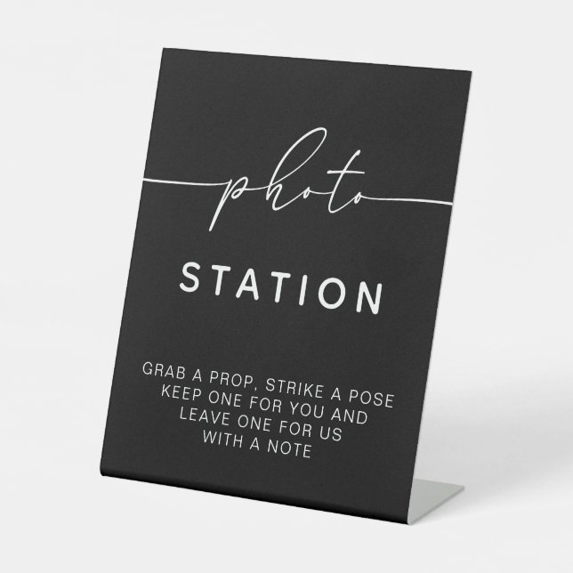 Photo Station Minimalist Wedding Guestbook Sign (Front)