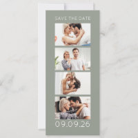 Photo Strip 4 Pictures QR Photobooth Wedding Sage