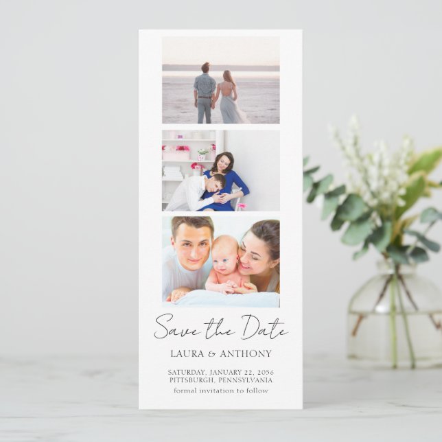 Photo Strip Photo Booth Wedding Save The Date (Standing Front)