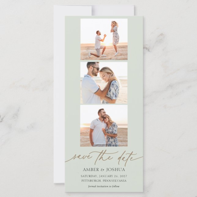Photo Strip Photo Booth Wedding Save the Date (Front)
