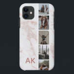 Photo Strip Pink Marble Personalised Initials<br><div class="desc">Personalise with your own photos and name</div>