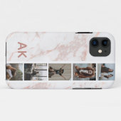 Photo Strip Pink Marble Personalised Initials Case-Mate iPhone Case (Back (Horizontal))
