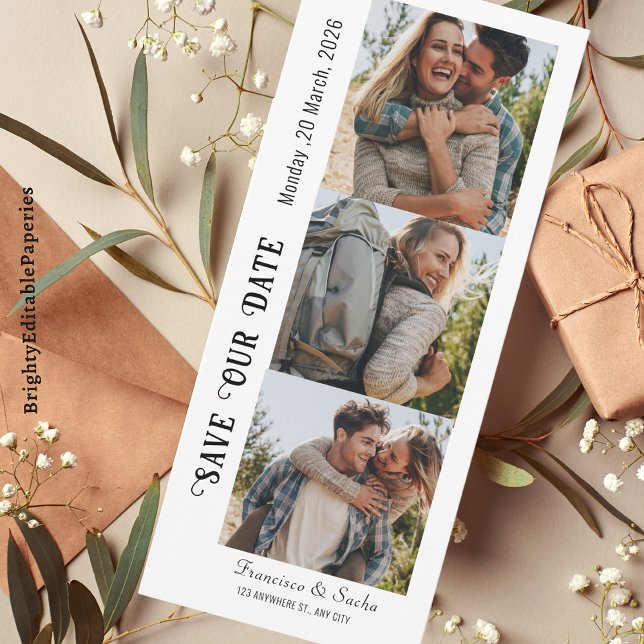 Photo Strip Save the Date Invitation (Creator Uploaded)