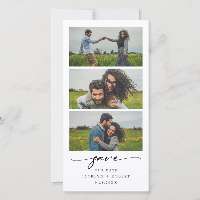 Photo Strip Save The Date Photo Booth Wedding Date (Front)