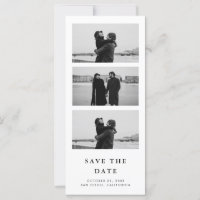 Photo Strip with QR Code Wedding Save The Date