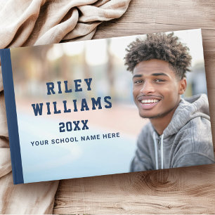 Photo student graduate graduation dark blue guest book