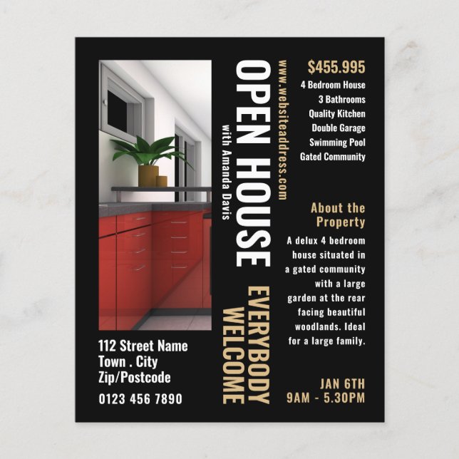 Photo Style Realtor Open House Advertising Flyer (Front)