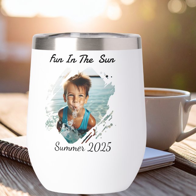  Photo Summer Fun PERSONALIZED Water Bottle (Personalize this Tumbler add your photo and a few words!)
