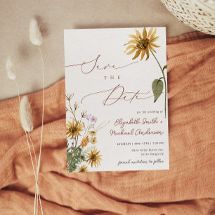 Photo Sunflower Save the Date Card