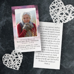 Photo Sunset Memorial Prayer Card