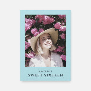Photo Sweet 16 Modern Pastel Birthday Party Invitation