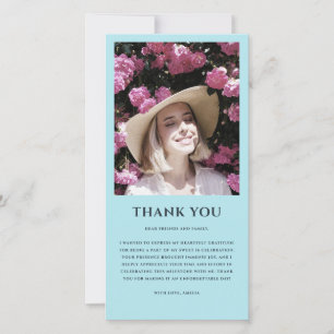 Photo Sweet 16 Pastel Blue Birthday Thank You Card