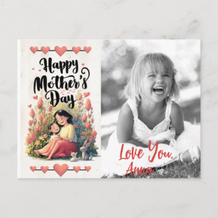 *~* Photo Sweet Whimsical Heart Mother's Day AP72 Holiday Postcard