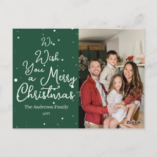 Photo Swirly Script We Wish You A Merry Christmas Postcard