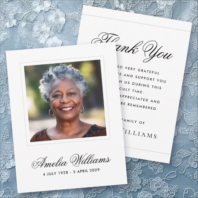 Photo sympathy bereavement white thank you card (Photo sympathy bereavement white thank you card)