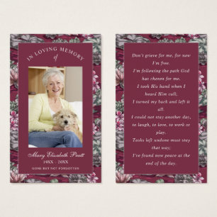 Photo Sympathy Funeral Memorial Prayer Cards