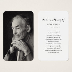 Photo Sympathy Funeral Memorial Prayer Cards