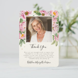 Photo Sympathy Funeral Memorial Thank You Card