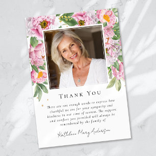 Photo Sympathy Funeral Memorial Thank You Card