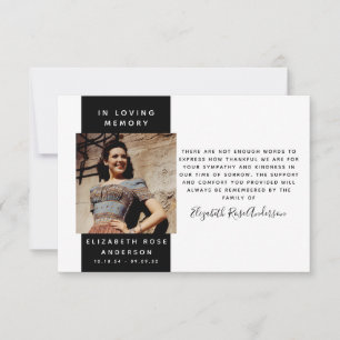 Photo Sympathy Funeral Thank You Card