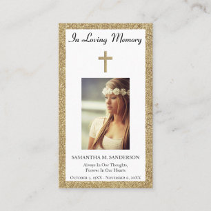 Photo Sympathy Memorial Funeral Prayer Card