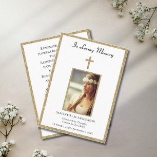 Photo Sympathy Memorial Funeral Religious Business Card