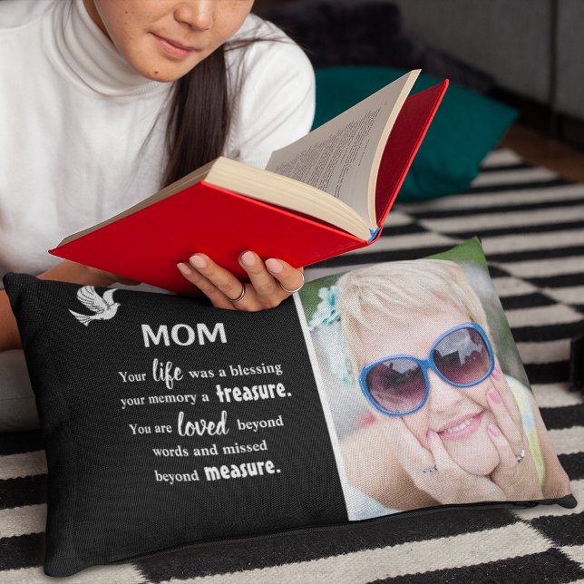 Photo & Sympathy Quote Memorial Keepsake Lumbar Cushion (Creator Uploaded)