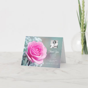 Photo Sympathy Thank You Elegant Pink Rose Card