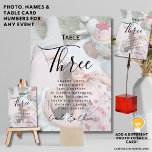 ⭐PHOTO TABLE NUMBER CARD - Modern Overlay Opaque<br><div class="desc">The photo repeats both sides. You can keep or remove the opaque overlay. Change the table number/names as required for your event. Add a different photo to each table number for added appeal and variety.</div>