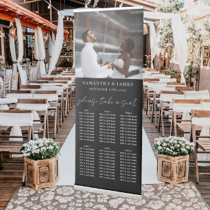 Photo Take a Seat Black Wedding Seating Chart Retractable Banner