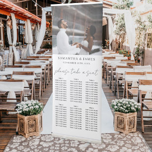 Photo Take a Seat White Wedding Seating Chart Retractable Banner