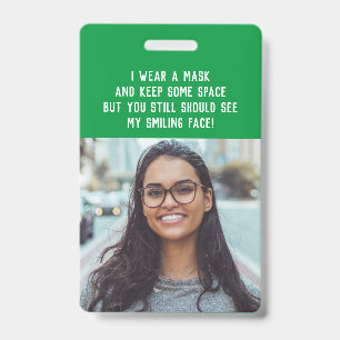 Photo teacher nurse green name ID badge