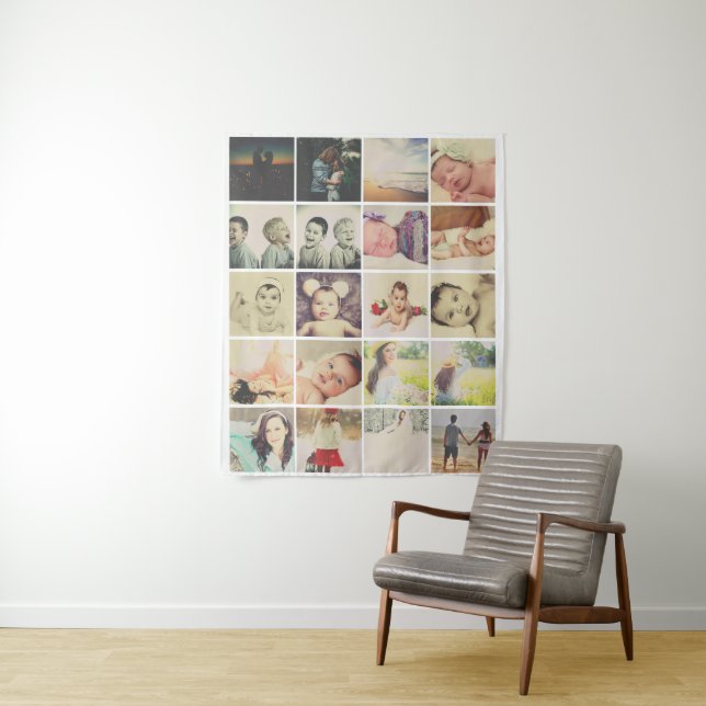 Photo Template 20 Collage Personalised Tapestry (In Situ)