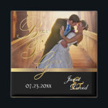 Photo Template - Bride & Groom Wedding Keepsake Magnet<br><div class="desc">Wedding Day Favor Magnets. A Wedding Day Keepsake from the Bride and Groom ready to personalize. ✔Note: Not all template areas need changed. 📌If you need further customization, please click the "Click to Customize further" or "Customize or Edit Design" button and use our design tool to resize, rotate, change text...</div>