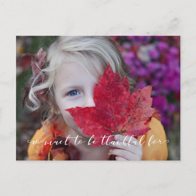 Photo Template Calligraphy Script Thankful Postcard (Front)